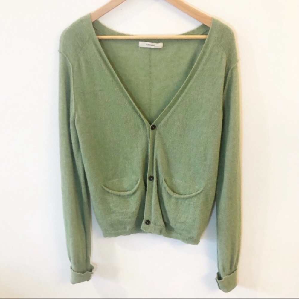 HUMANOID alpaca blend cardigan | S light mossy green